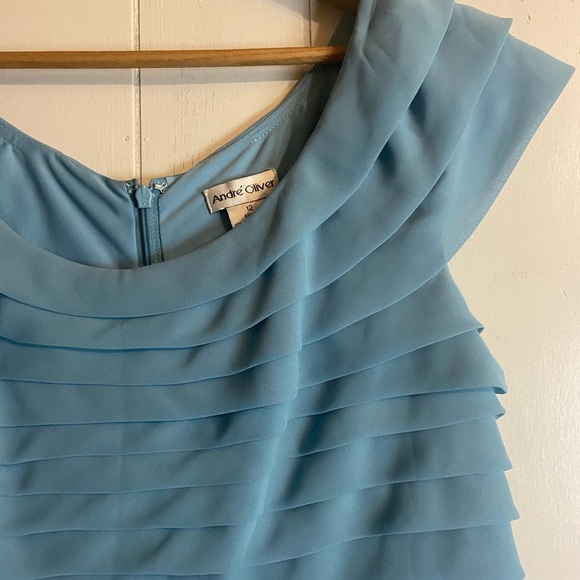 André Oliver ruffled tiered bodycon sleeveless Dress ladies 12 - Picture 6 of 7